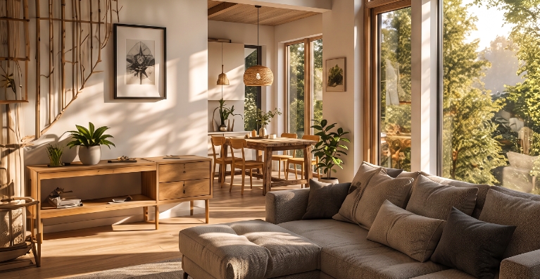 A sunlit living room features Nano Banana 2 24825